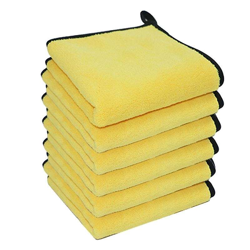 6 Pcs Car Wash Microfiber Towel Auto Cleaning Drying Cloth Hemming Super Absorbent 11.8X23.6.Inch