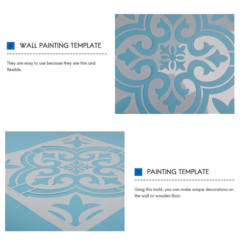 6 Pcs Diy Painting 30x30cm Vintage Flower Pattern Stencils Template for Tile Wall Floor Furniture P