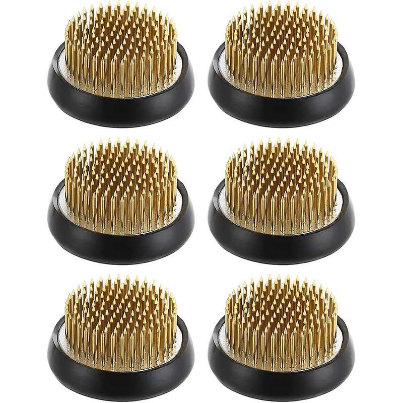 6 PCS Flower Frogs, 2.1 Inches Round Brass Flower Holders, Japanese Ikebana Vase Floral Frogs, Flow
