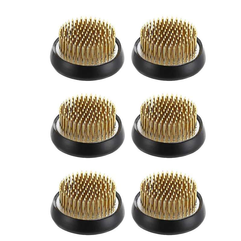 6 PCS Flower Frogs, 2.1 Inches Round Brass Flower Holders, Japanese Ikebana Vase Floral Frogs, Flow