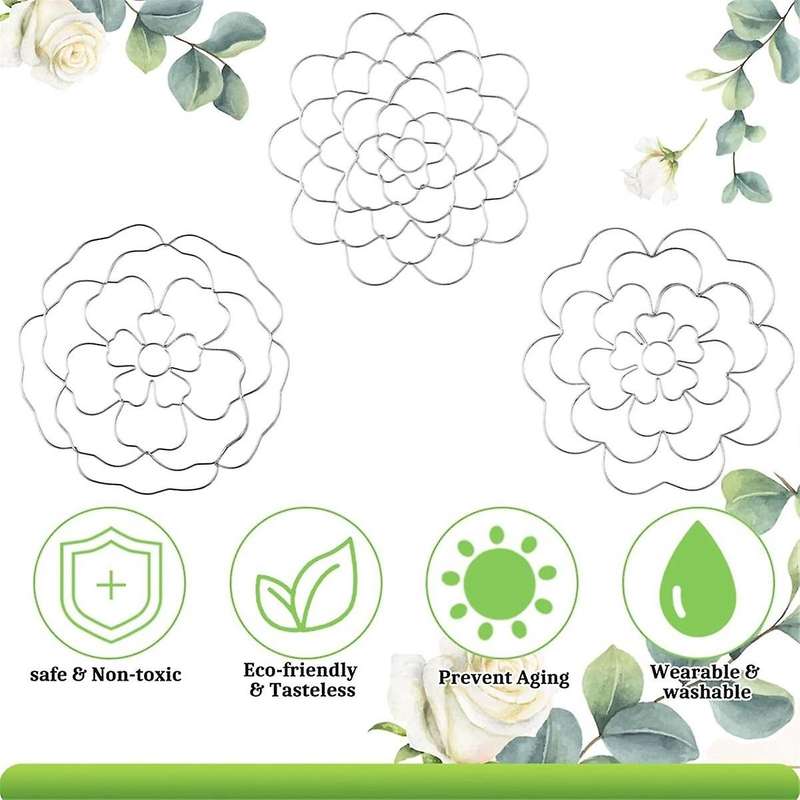 6 Pcs Flower Arrangement Holder Stainless Steel Flower Frog Flower Arranging Supplies Floral Grid Or