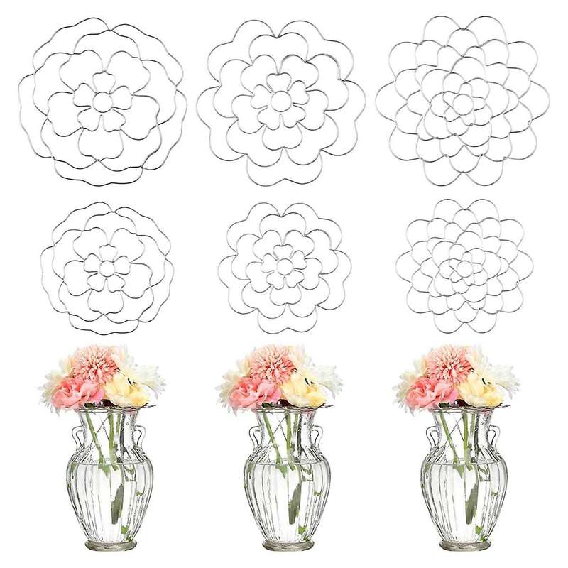 6 Pcs Flower Arrangement Holder Stainless Steel Flower Frog Flower Arranging Supplies Floral Grid Or