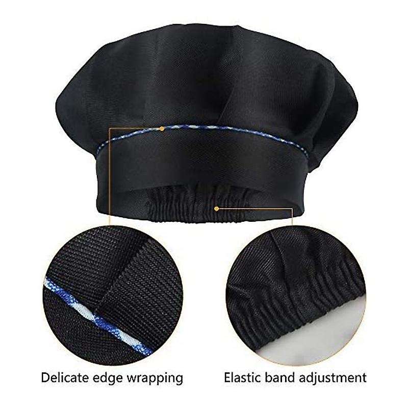 6 Pcs Kids Aprons and Hats Set Children Chef Aprons for Cooking Baking Painting Aprons White + Blac