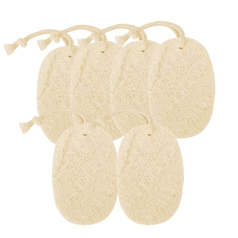 6 Pcs Kitchen Loofah Sponge, Eco Friendly Clean Durable Non-scratch Brush, Made From Plant-based Fi