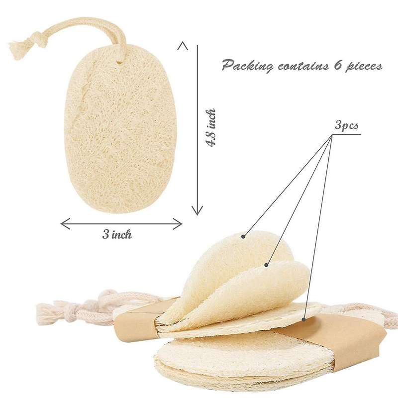 6 Pcs Kitchen Loofah Sponge, Eco Friendly Clean Durable Non-scratch Brush, Made From Plant-based Fi