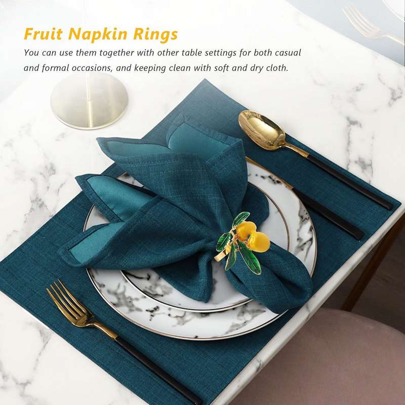 6 PCS Lemon Napkin Ring Napkin Ring Table Decoration Gold