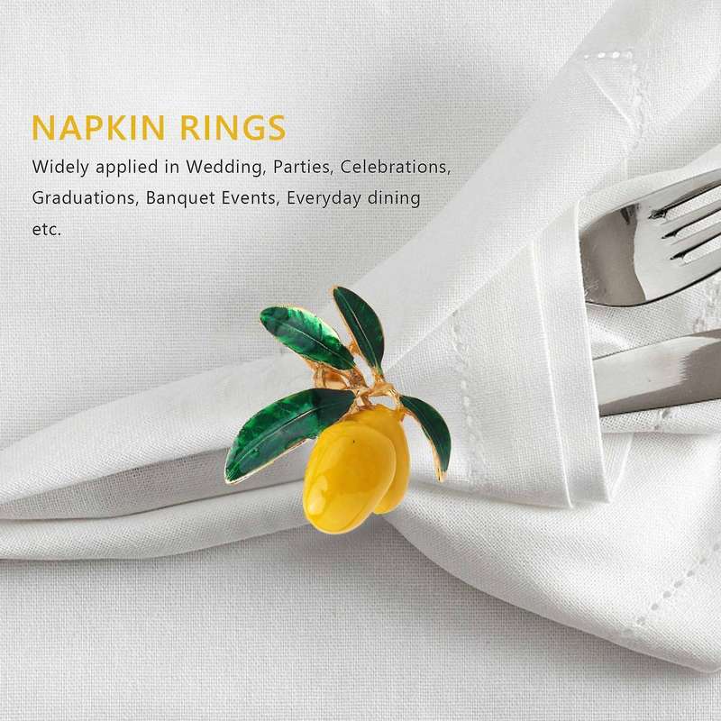 6 PCS Lemon Napkin Ring Napkin Ring Table Decoration Gold