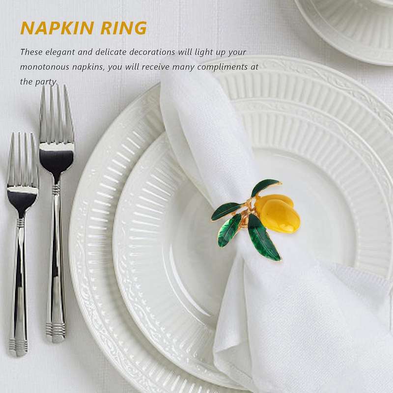 6 PCS Lemon Napkin Ring Napkin Ring Table Decoration Gold
