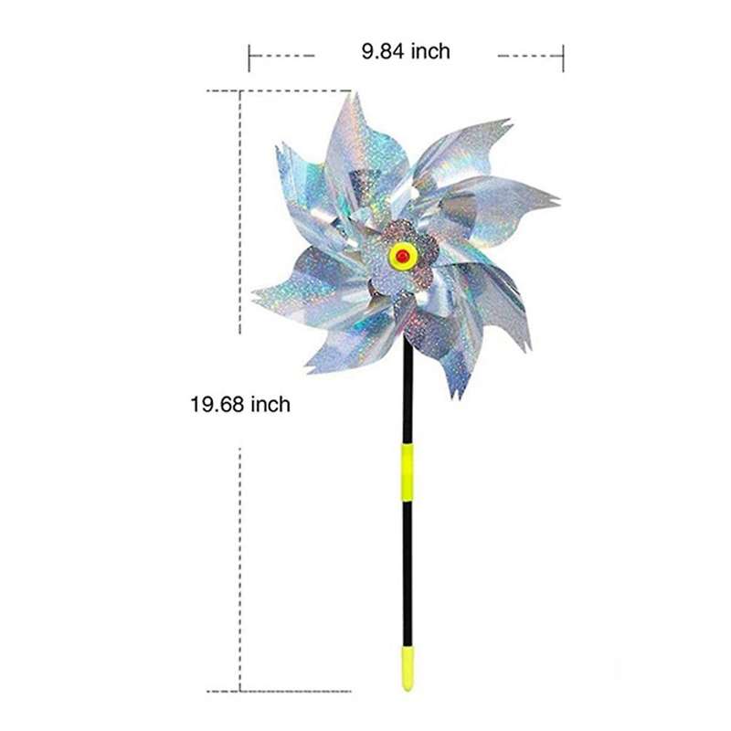 6 PCS Pinwheels Bird Repellent,Reflective Windmill,Orchard Bird Repellent,Bird Repeller,Balcony Gard