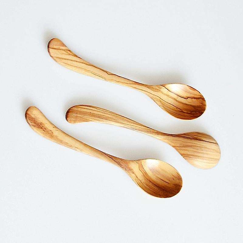 6 Pcs Olive Wood Spoon Set Wooden Spoons Soup Spoons Coffee Tea Stirring Serving Utensils for Kitche