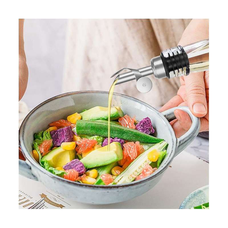 6 Pcs Liquor Pourers, Weighted Stainless Steel Pourer Spouts, Auto Flip Olive Oil Dispenser Spout