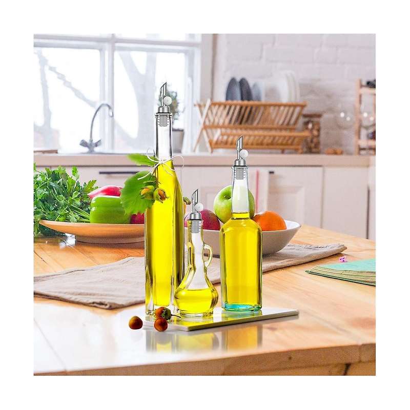 6 Pcs Liquor Pourers, Weighted Stainless Steel Pourer Spouts, Auto Flip Olive Oil Dispenser Spout