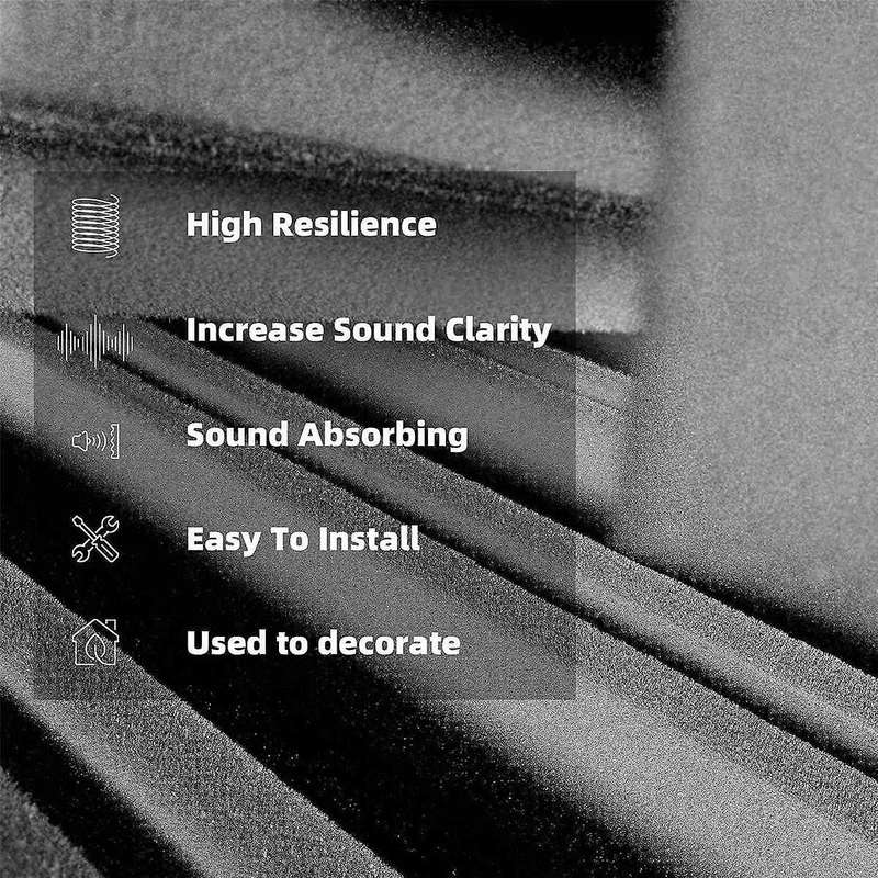 6 Pcs Self-adhesive Acoustic Foam Panels,12 X 12 X 2 Inches Sound Absorbing Foam,recording Studio So