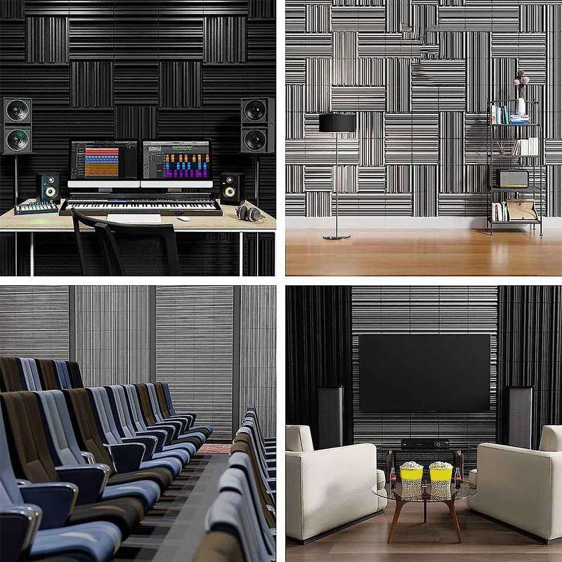 6 Pcs Self-adhesive Acoustic Foam Panels,12 X 12 X 2 Inches Sound Absorbing Foam,recording Studio So