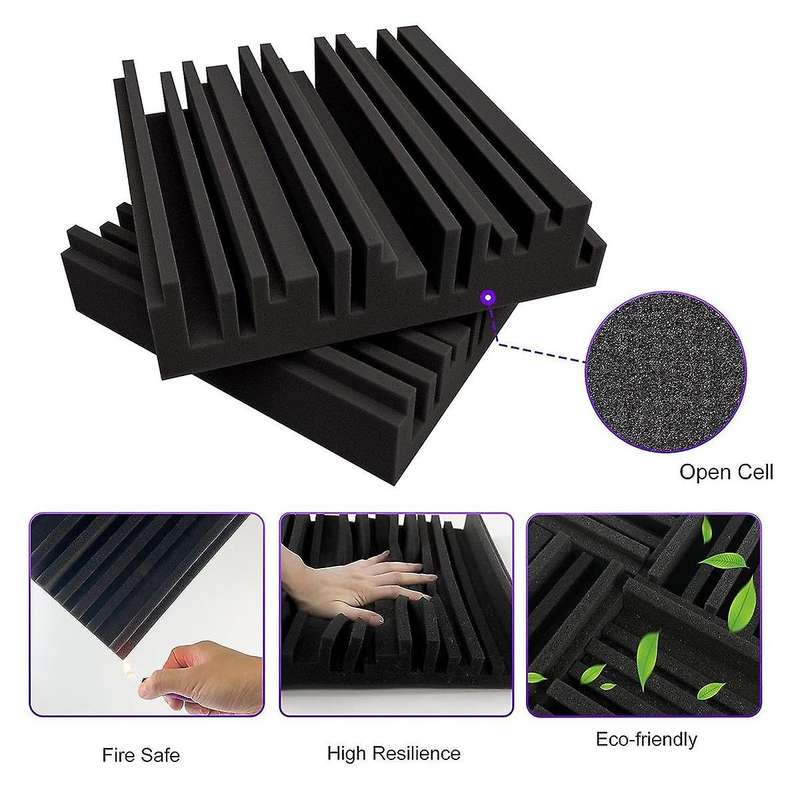 6 Pcs Self-adhesive Acoustic Foam Panels,12 X 12 X 2 Inches Sound Absorbing Foam,recording Studio So
