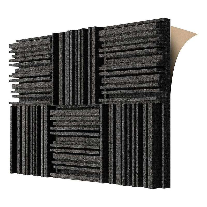 6 Pcs Self-adhesive Acoustic Foam Panels,12 X 12 X 2 Inches Sound Absorbing Foam,recording Studio So