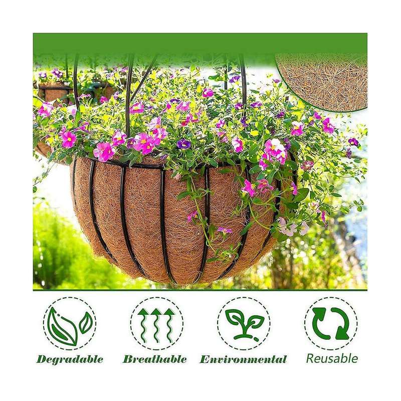 6 Pcs Round Coconut Liner Natural Coconut Fiber Basket Coconut Replacement Liner for Hanging Basket