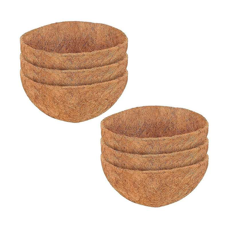 6 Pcs Round Coconut Liner Natural Coconut Fiber Basket Coconut Replacement Liner for Hanging Basket