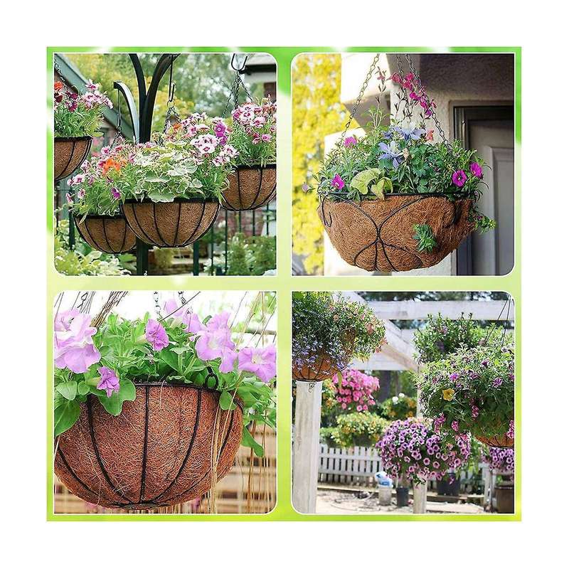 6 Pcs Round Coconut Liner Natural Coconut Fiber Basket Coconut Replacement Liner for Hanging Basket
