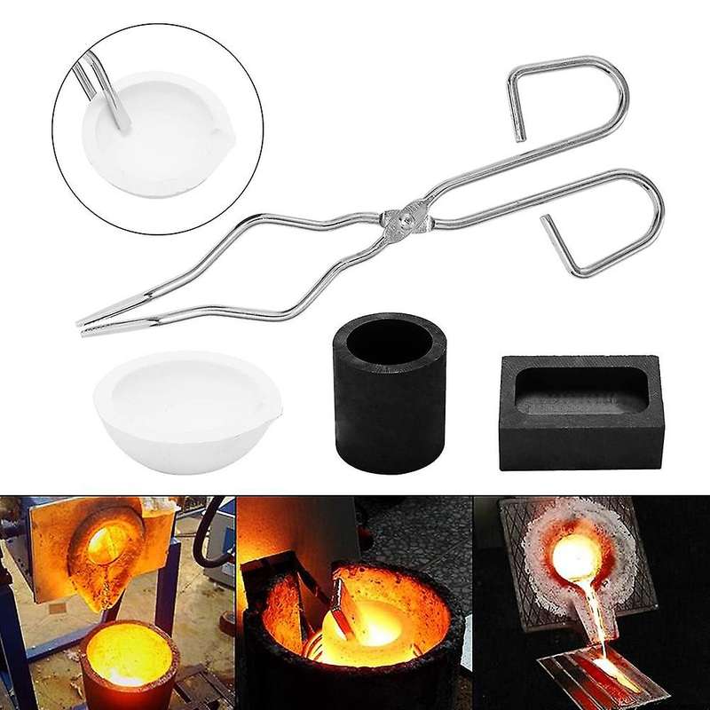 6 Pcs Torch Melting Silver Graphite Crucible Kit Graphite Crucible Ingot Mold Casting Tools Square G