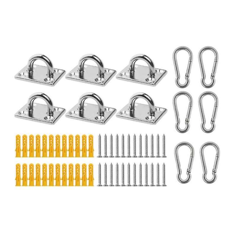 6 Pcs Suspended Ceiling Wall Mount U-Shaped Hooks Stainless Steel Heavy Duty Multi-Function Hammock