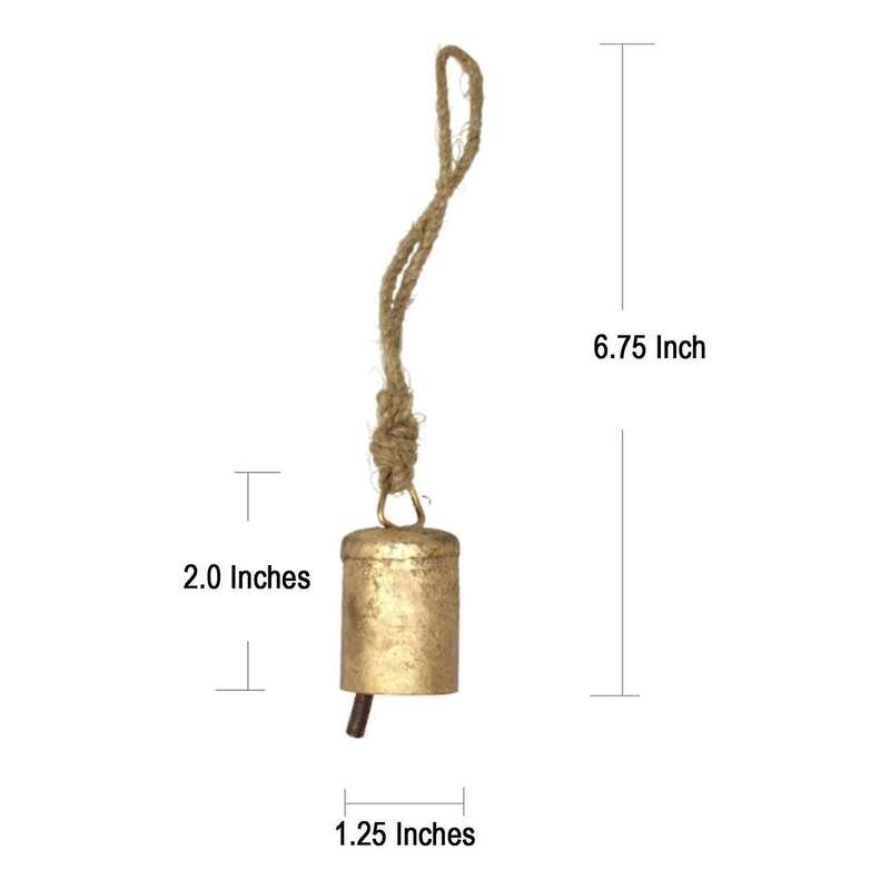 6 Pcs Vintage Hanging Bells,Metal Handmade Cow Bells Decoration with Rope for Christmas or Any Celeb