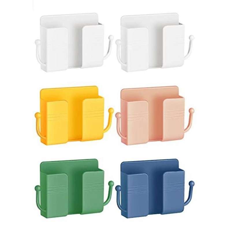 6 PCS Wall Phone Holder Wall Mount Self-Adhesive Cell Phone Charging Brackets Remote Control Holders