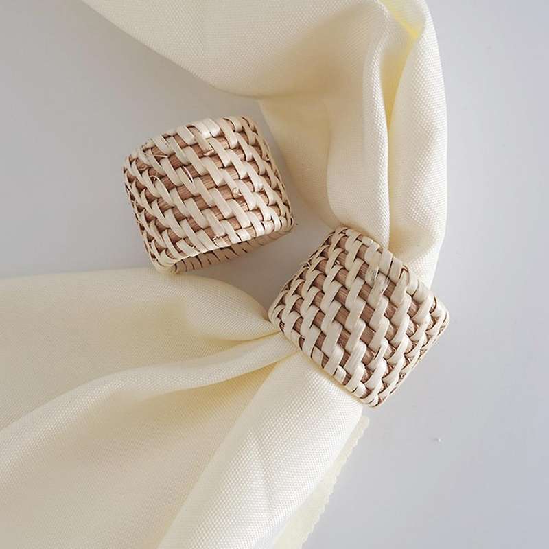 6 Pcs Woven Napkin Rings,Handmade Rattan Napkin Rings,Napkin Buckle Holder Handicraft Wedding Decor