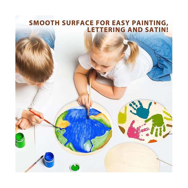 6 Pcs Wood Circles for Crafts Unfinished Wooden Slice Blank Round Wooden Door Hanger Sign Round Wood