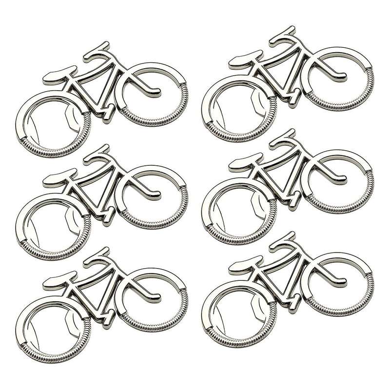 6 Pieces Bicycle Bottle Opener,novelty Metal Bike Shaped Beer Bottle Opener Key Ring for Men Women