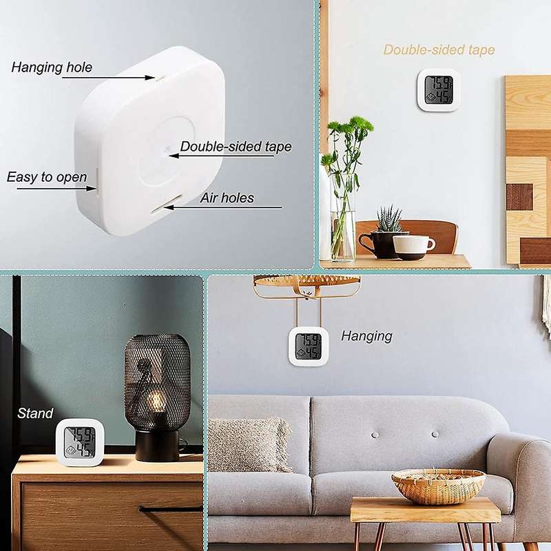 6 Pieces Humidity Gauge Humidity Sensor Indoor Thermometer Hight Accurate Temperature and Humidity M