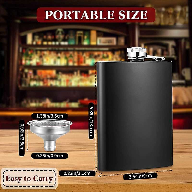 6 Pieces Flasks for Men with Funnels and Shot Cups for Drinking Wine