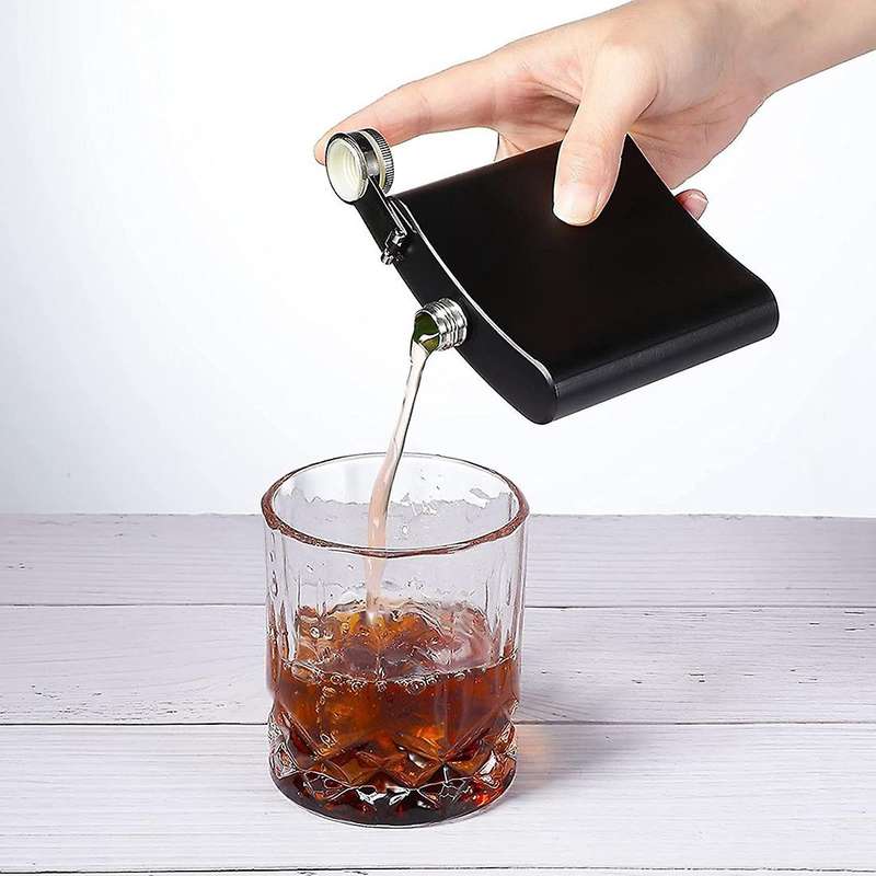 6 Pieces Flasks for Men with Funnels and Shot Cups for Drinking Wine