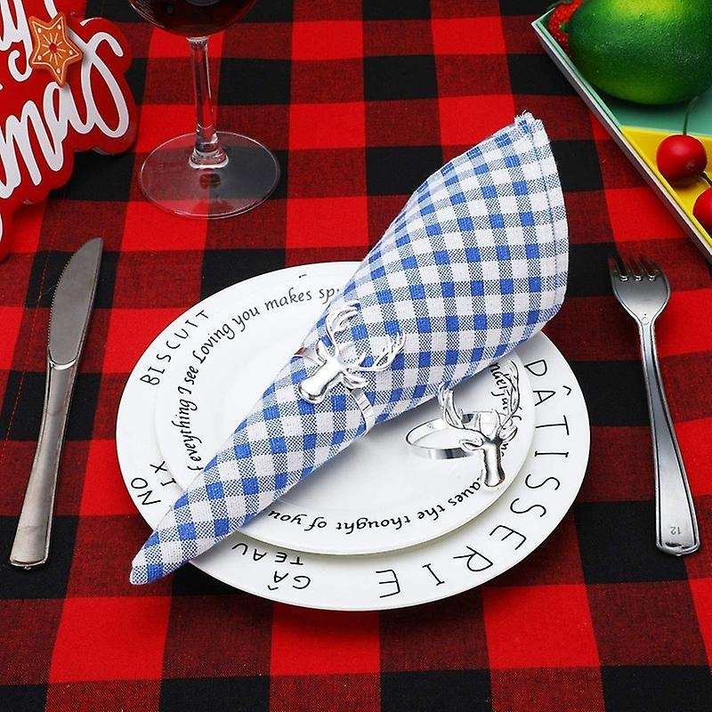 6 Pieces Deer Napkin Rings, Christmas Metal Napkin Ring Holders for Christmas, Wedding, Holiday Par