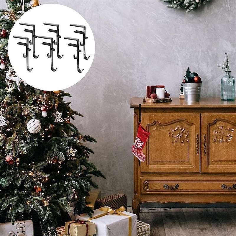 6 Pieces Christmas Stocking Holders for - Adjustable Christmas Metal Hooks Garland Hanger for Christ