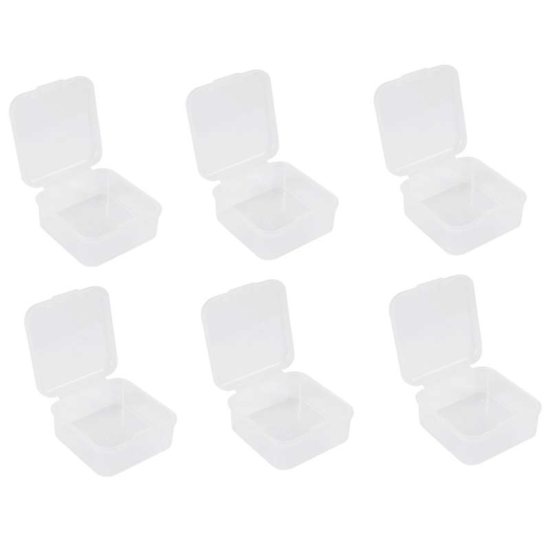 6 Pieces Mini Plastic Clear Storage Box Compatible Collecting Small Items, Beads, Jewelry, Business
