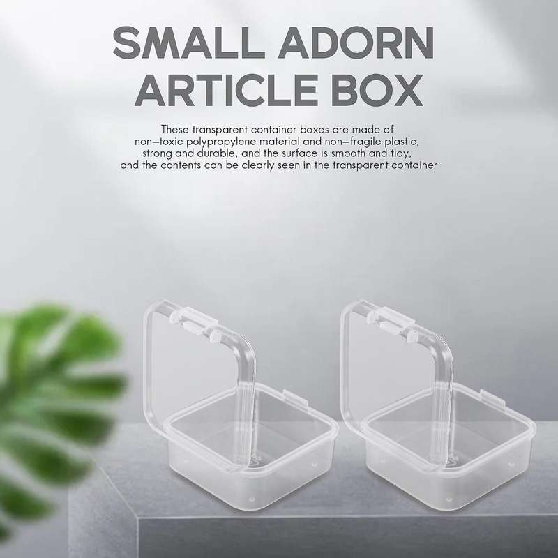 6 Pieces Mini Plastic Clear Storage Box Compatible Collecting Small Items, Beads, Jewelry, Business
