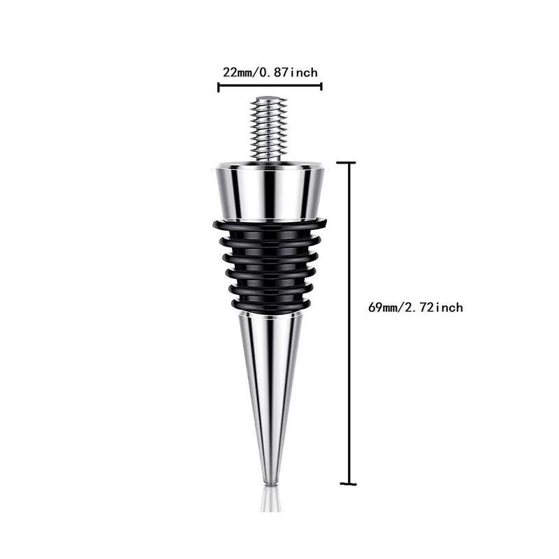 6 Pieces Metal Bottle Stopper Blank Zinc Alloy Wine Bottle Stopper Kit Reusable Wine Saver Corks Bo