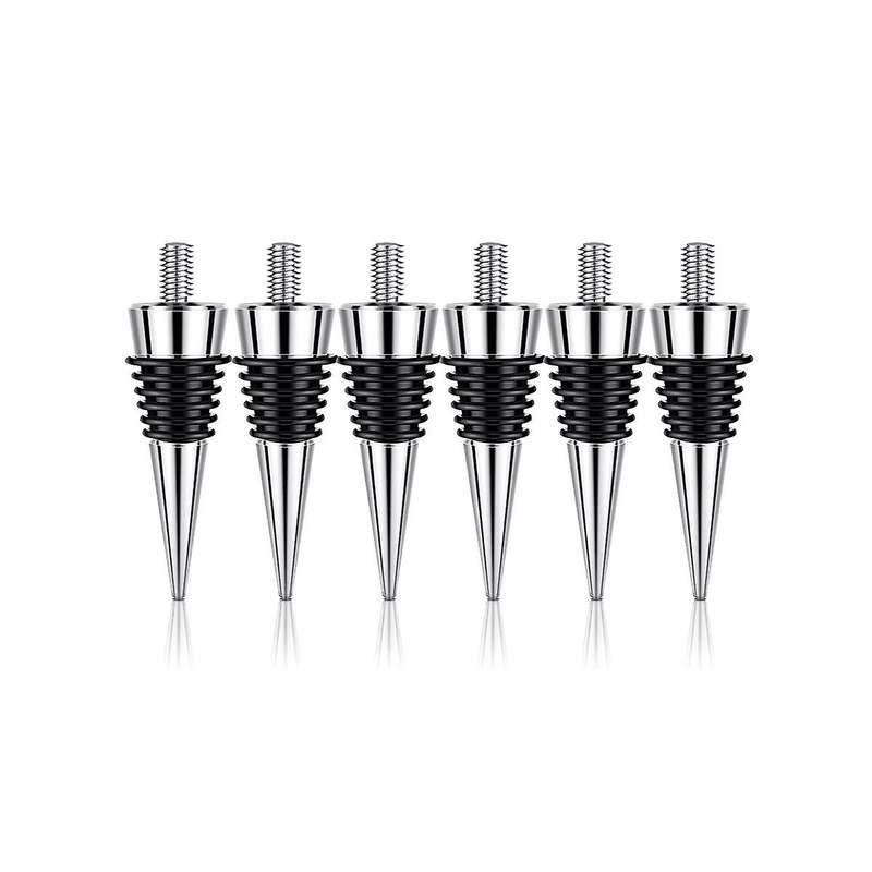 6 Pieces Metal Bottle Stopper Blank Zinc Alloy Wine Bottle Stopper Kit Reusable Wine Saver Corks Bo