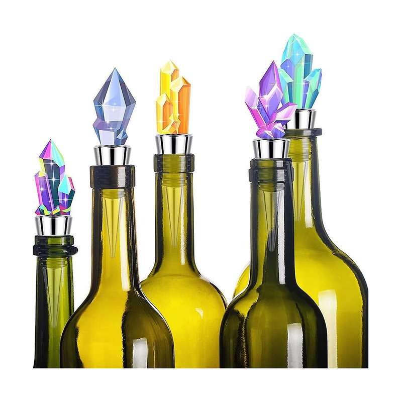 6 Pieces Metal Bottle Stopper Blank Zinc Alloy Wine Bottle Stopper Kit Reusable Wine Saver Corks Bo