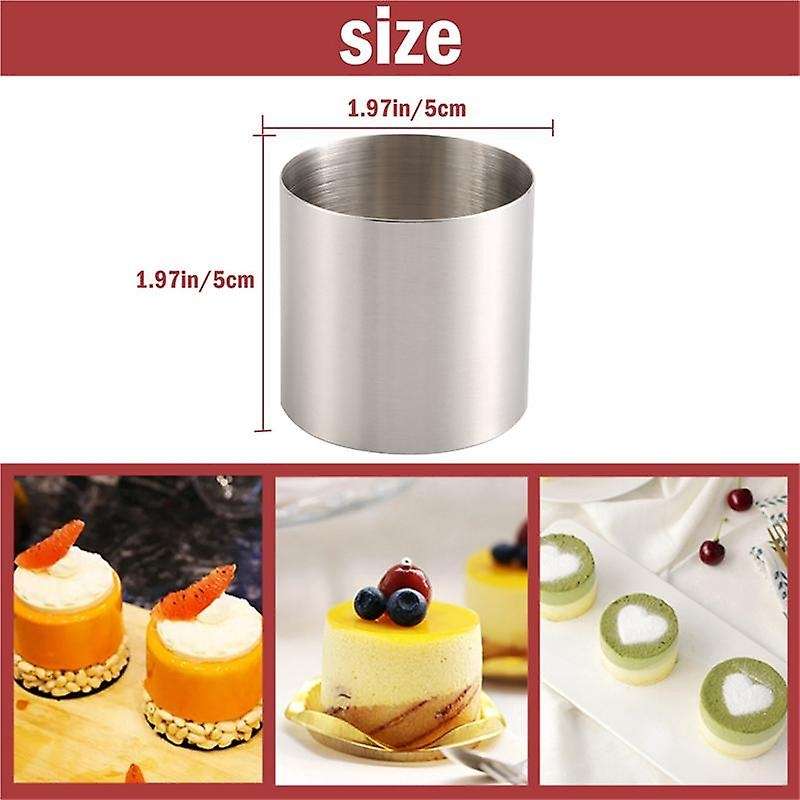 6 Pieces Round Biscuit Cutter Stainless Steel Mousse Ring Mini Circle Cookie Cutters Frying Egg Rin