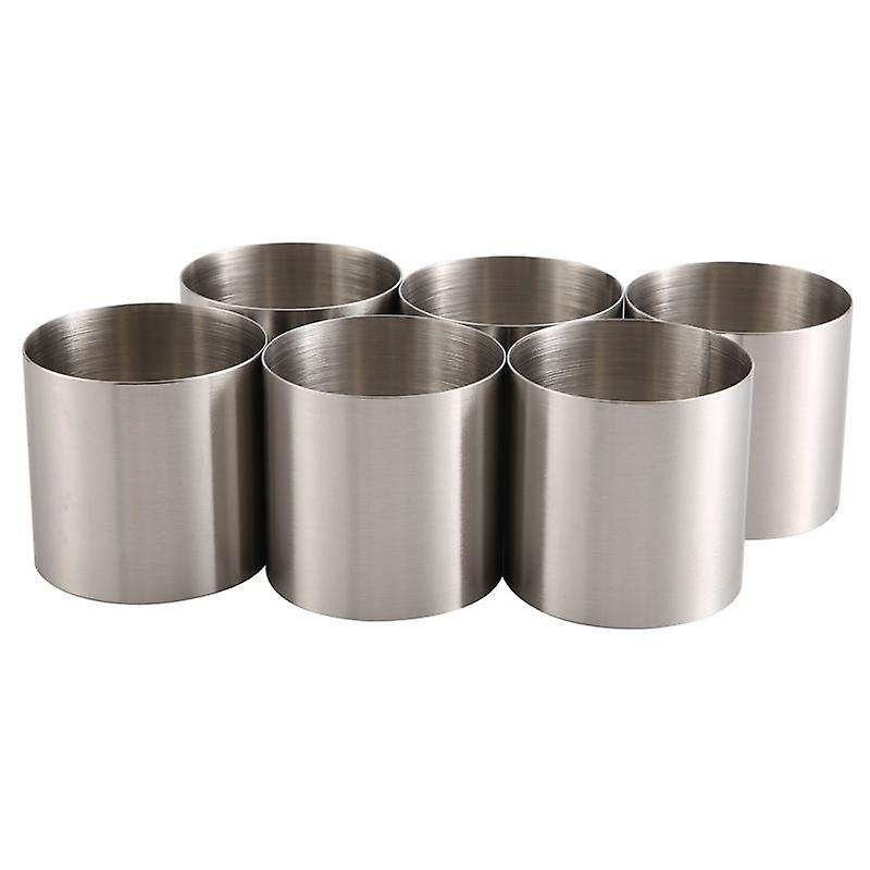 6 Pieces Round Biscuit Cutter Stainless Steel Mousse Ring Mini Circle Cookie Cutters Frying Egg Rin