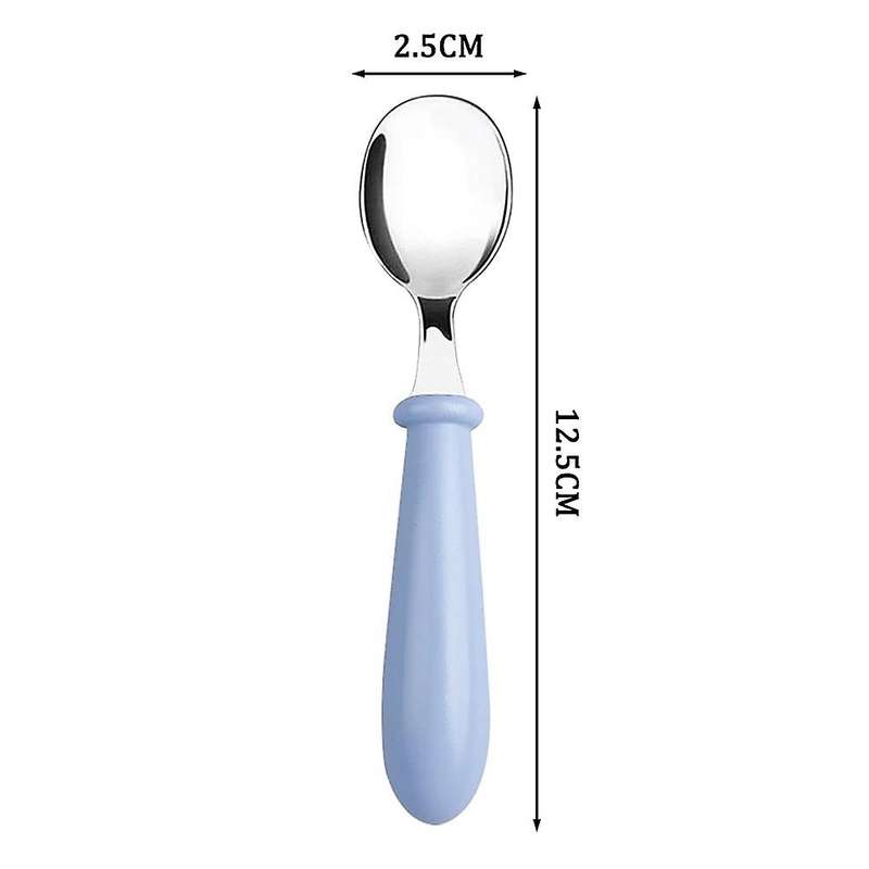 6 Pieces Stainless Steel Toddler Spoons, Kids Cutlery Spoons with Round Handle,Children Safe Flatwa