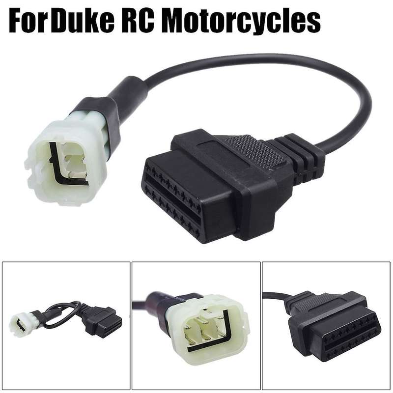 6 Pin to Obd 16 Pin Adapter Obd2 Fault Diagnostic Cable for Ktm Duke Rc 2011 - 2017 Motorcycles