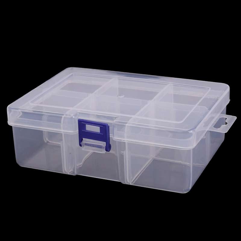6 Removable Plastic Storage Box Jewelry/Earring/Tools Container