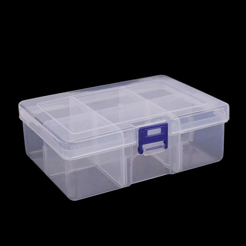 6 Removable Plastic Storage Box Jewelry/Earring/Tools Container