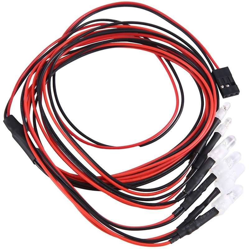 6 Rc Led Light Kit for 1/10 Rc Car Truck Crawler Rc Model Drift Car Headlight Taillight , 5mm & 3mm