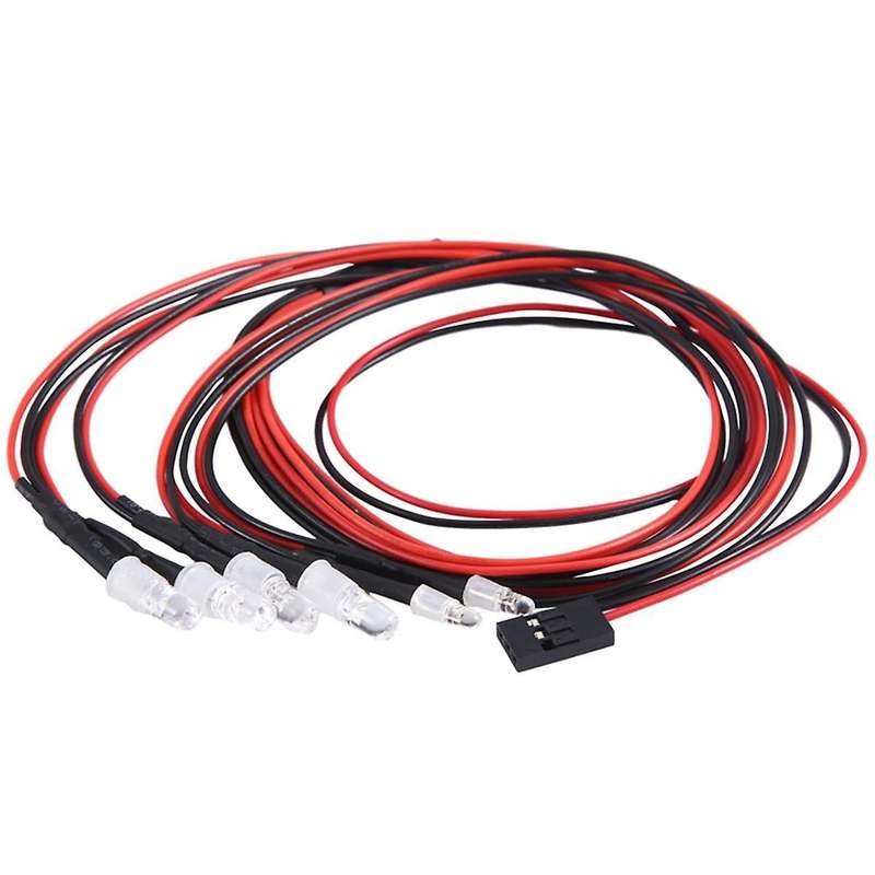 6 Rc Led Light Kit for 1/10 Rc Car Truck Crawler Rc Model Drift Car Headlight Taillight , 5mm & 3mm