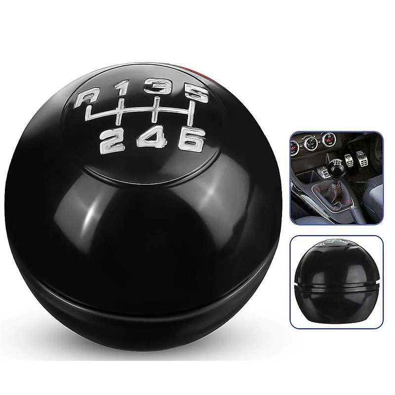 6 Speed Car Manual Gear Shift Knob Bright Lever Shifter Stick Hand Ball for 2010-2024 Black