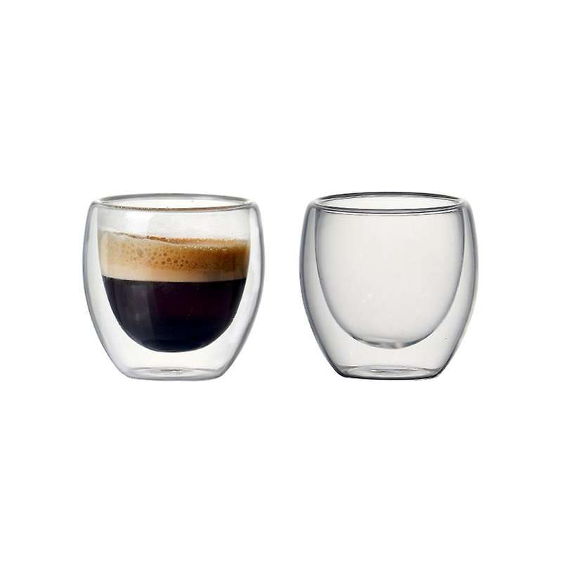 6 Sets Of 80ml Double-layer Hollow Glass Coffee Cup Sets for Drinking Tea, Coffee, Drinking Cups